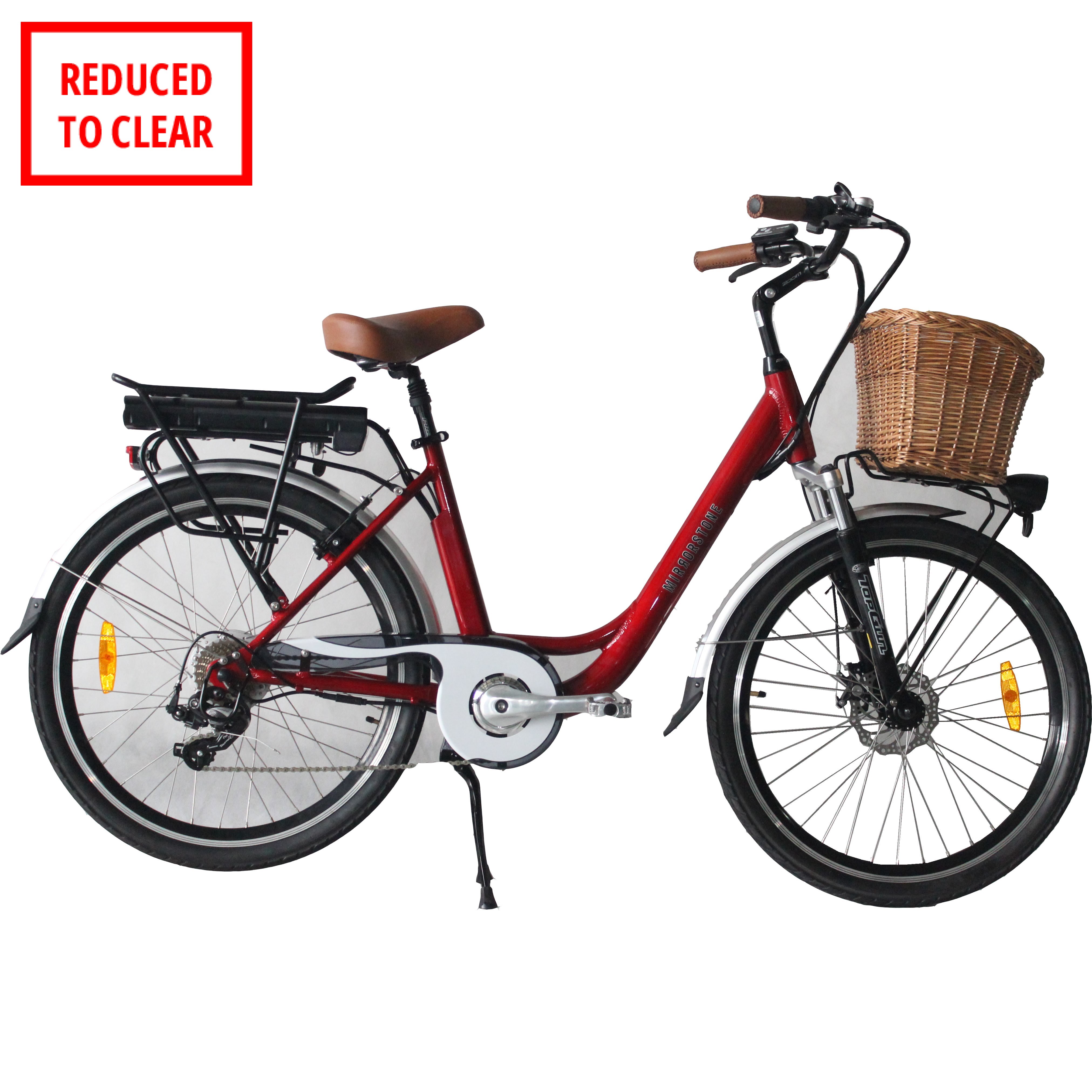 Vintage Dutch Style Electric Bike 26" Wheels - Cherry Red (Grade A)