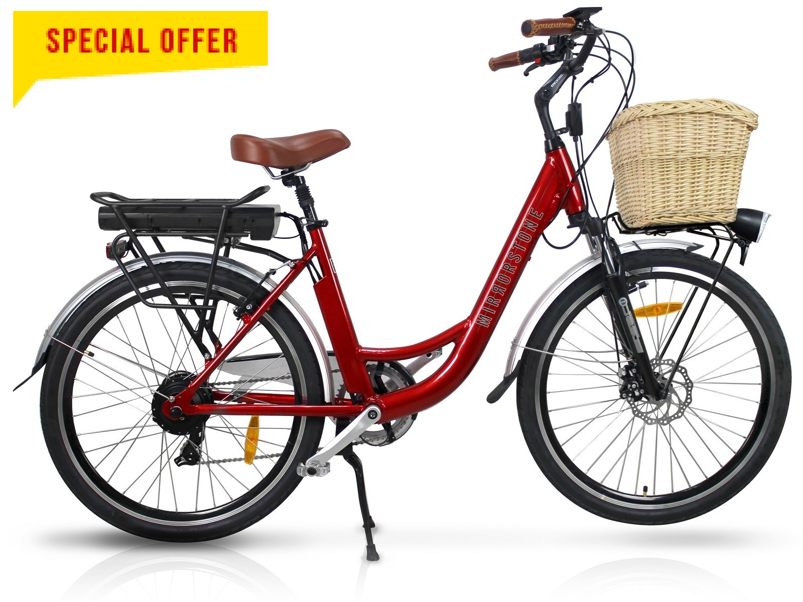 Vintage Dutch Style Electric Bike Cherry Red 26" Wheels - Whilst Stocks Last!